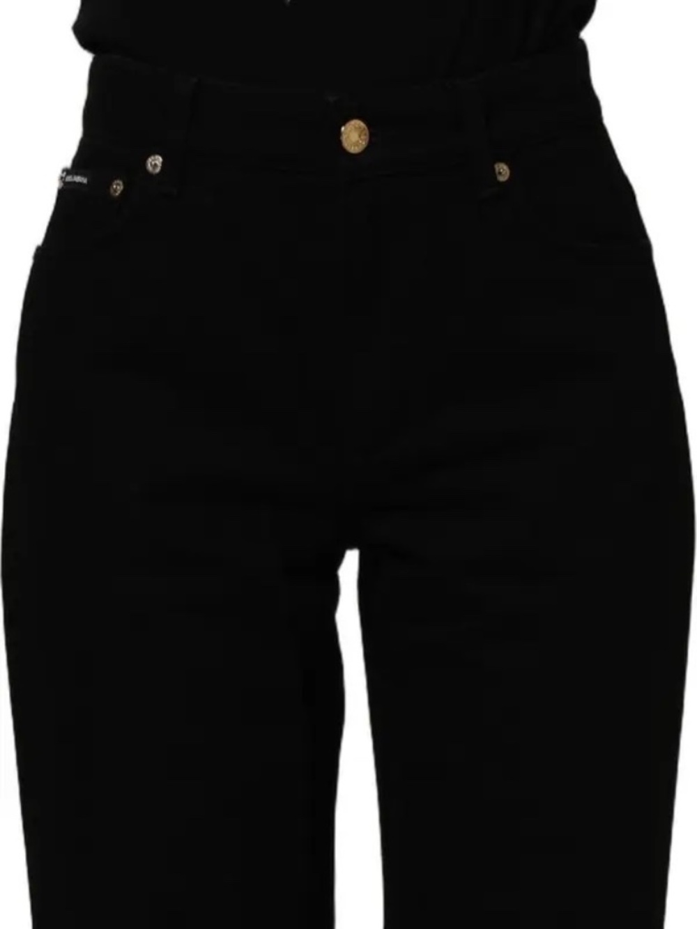 NWT! Dolce & Gabbana Black Cotton Stretch Straight Denim Jeans EU SZ 40